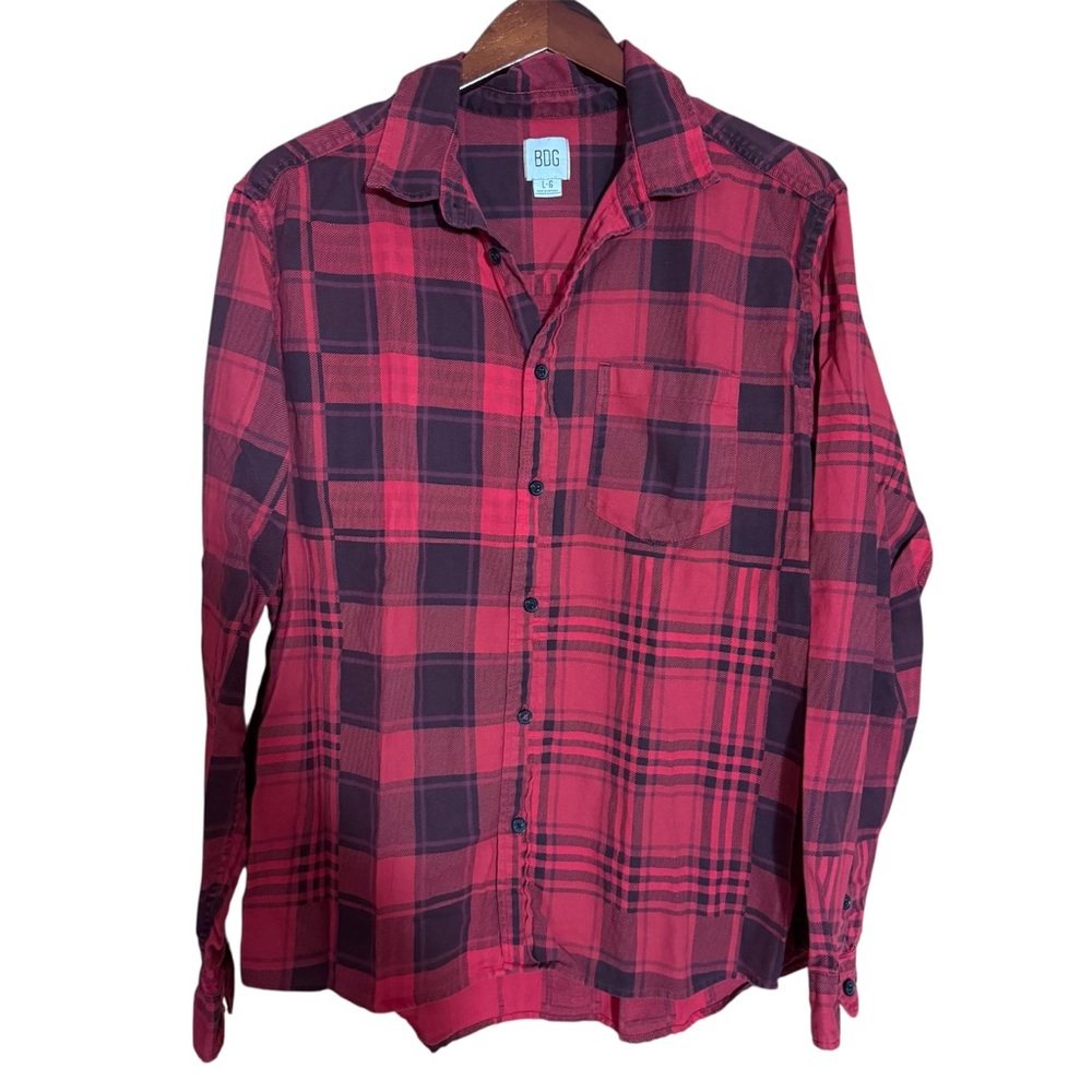 BDG Red and Black Plaid Shirt